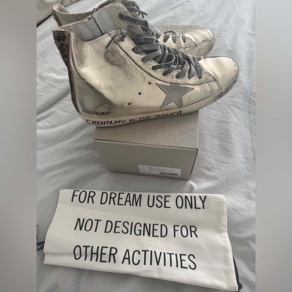 Golden Goose Gold High-Tops with Star Accent